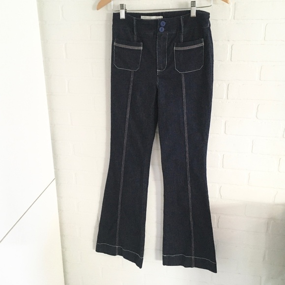 Anthropologie x Pilcro & The Letterpress Bell Bottom Jeans High Rise Flare Sz 25 - Picture 4 of 16